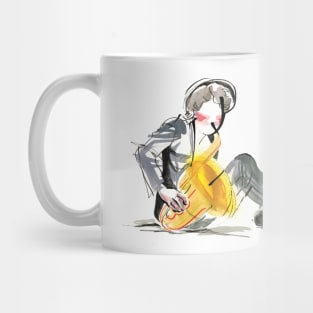 Saxophonist Player Musician Drawing Mug